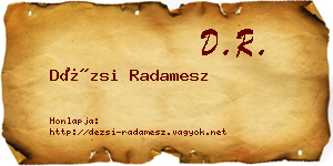 Dézsi Radamesz névjegykártya